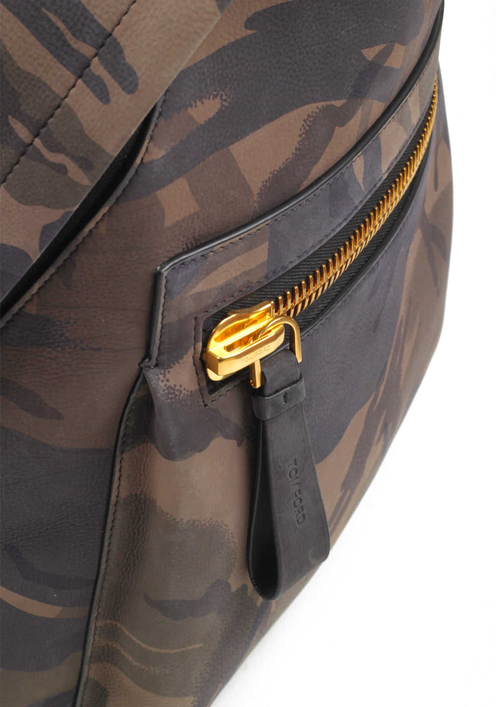 TOM FORD Camouflage Green Black Medium Buckley Backpack Bag