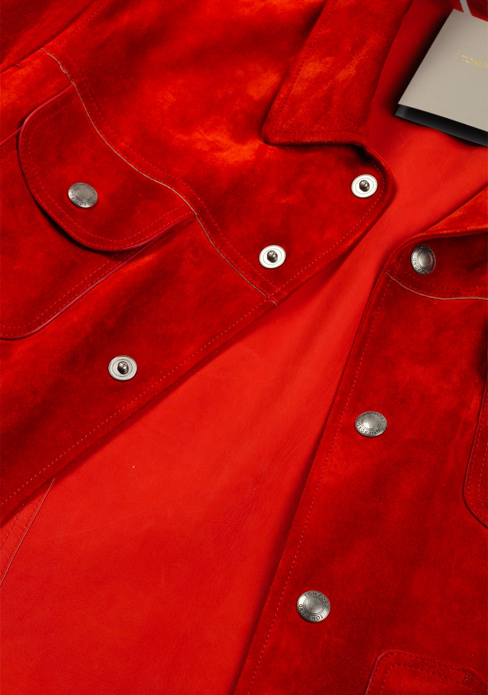 TOM FORD Red Leather Suede Jacket Coat Size 48 / 38R U.S. Outerwear