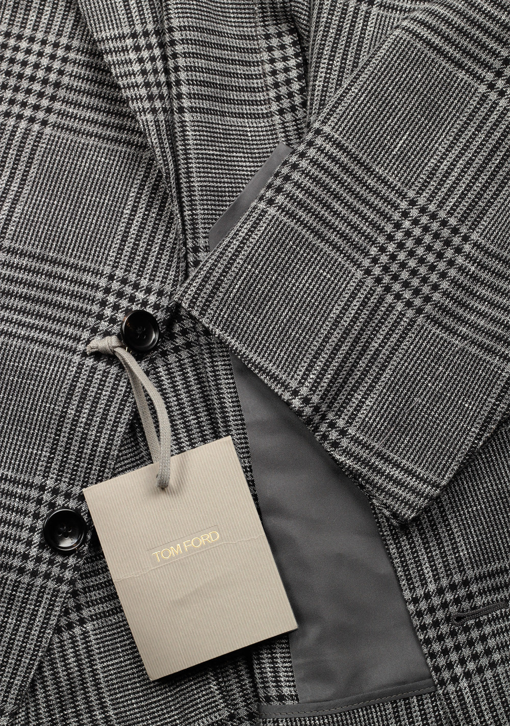 TOM FORD Shelton Checked Gray Suit Size 54 / 44R U.S.