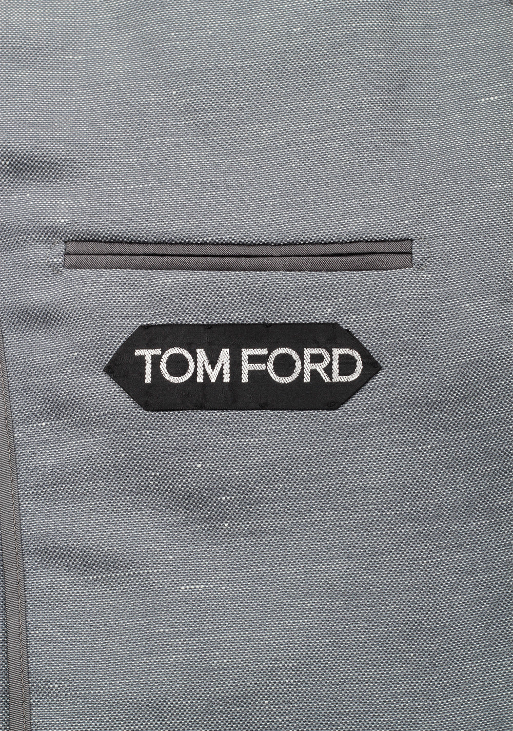 TOM FORD Shelton Gray Suit Size 46 / 36R U.S. In Wool Linen Mohair