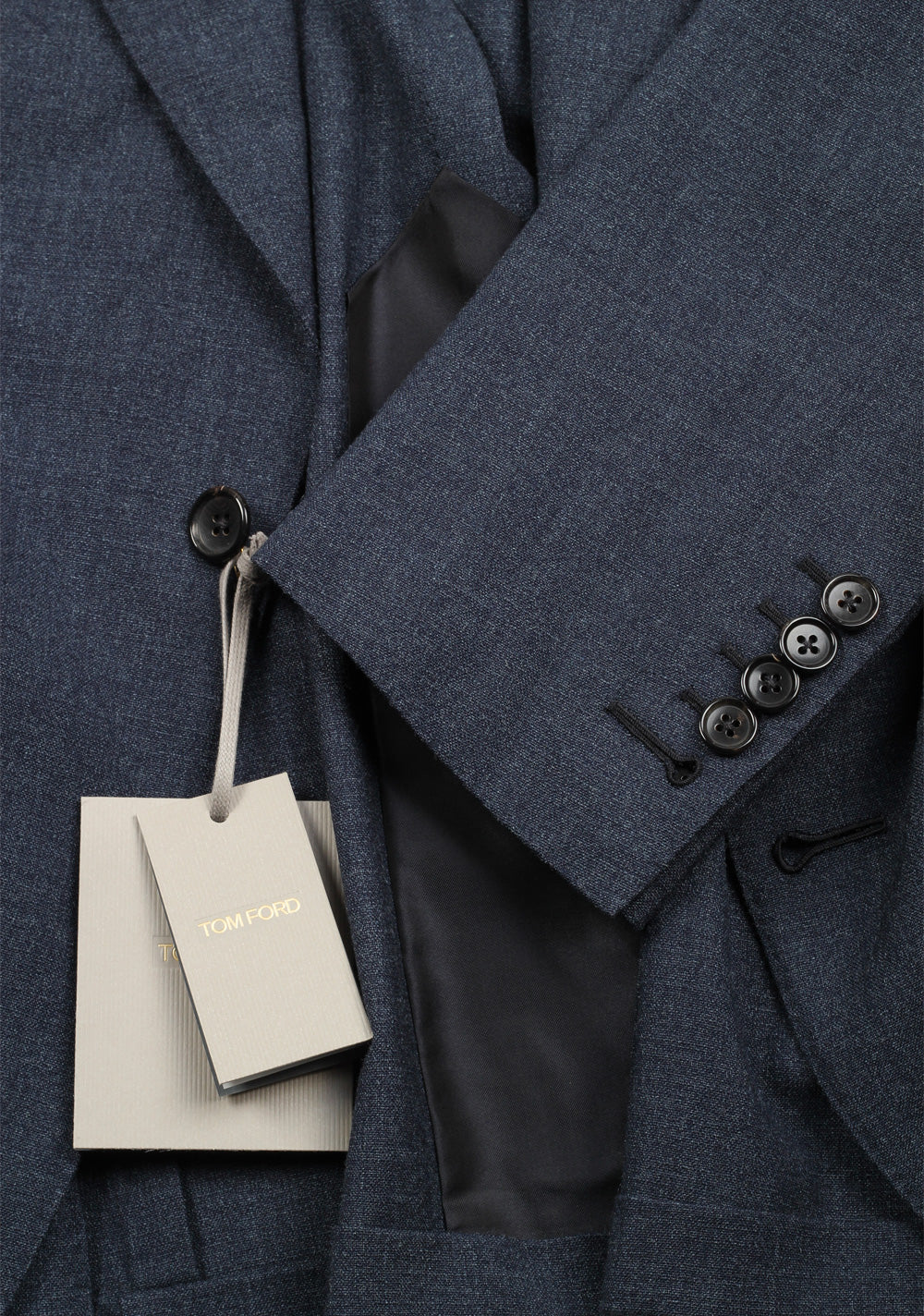 TOM FORD Shelton Blue Suit Size 46 / 36R U.S. In Wool Silk