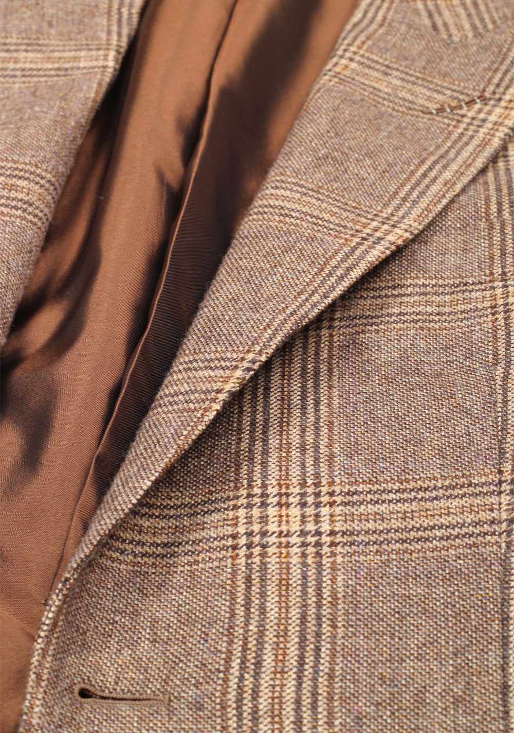 TOM FORD O'Connor Checked Brown Sport Coat Size 46 / 36R In Wool Silk