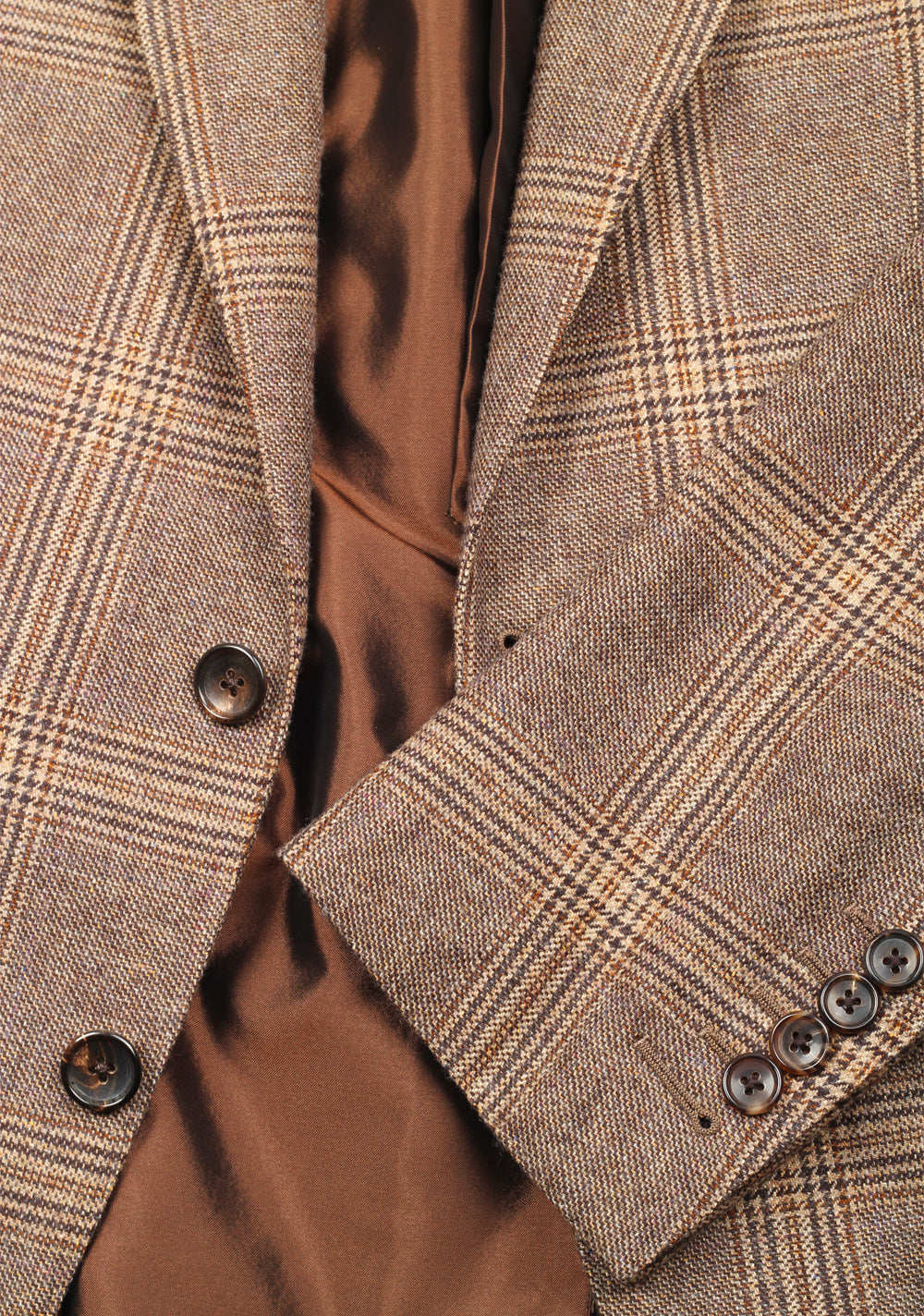 TOM FORD O'Connor Checked Brown Sport Coat Size 46 / 36R In Wool Silk