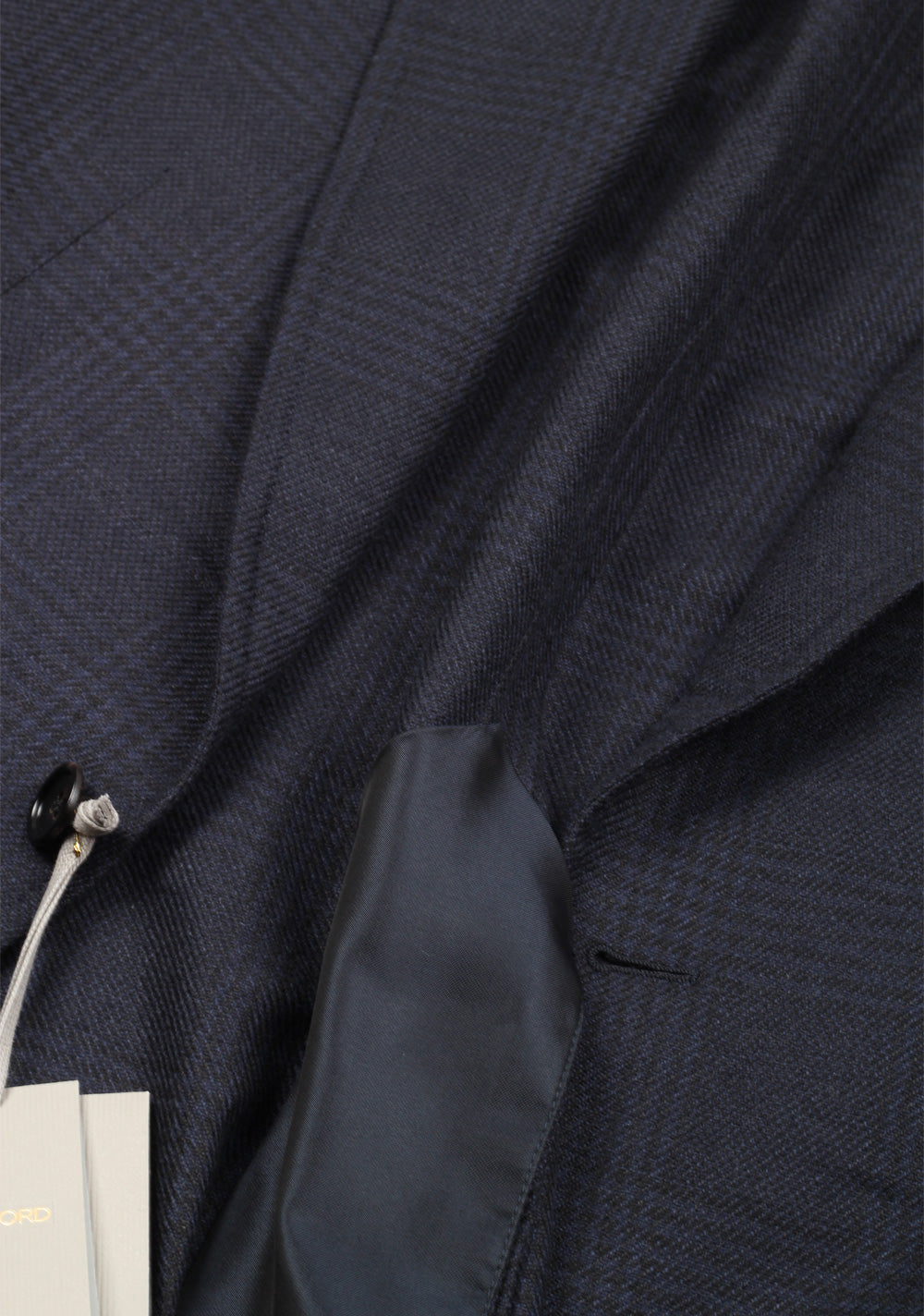 TOM FORD Shelton Checked Blue Sport Coat Size 48 / 38R U.S. In Silk Cashmere
