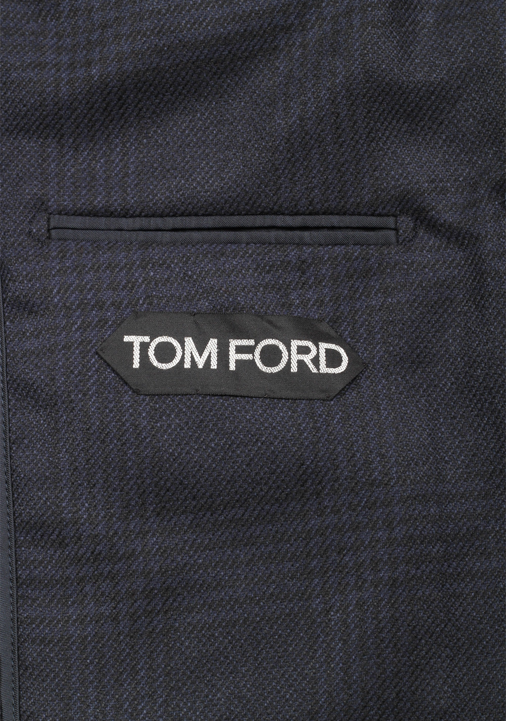 TOM FORD Shelton Checked Blue Sport Coat Size 48 / 38R U.S. In Silk Cashmere