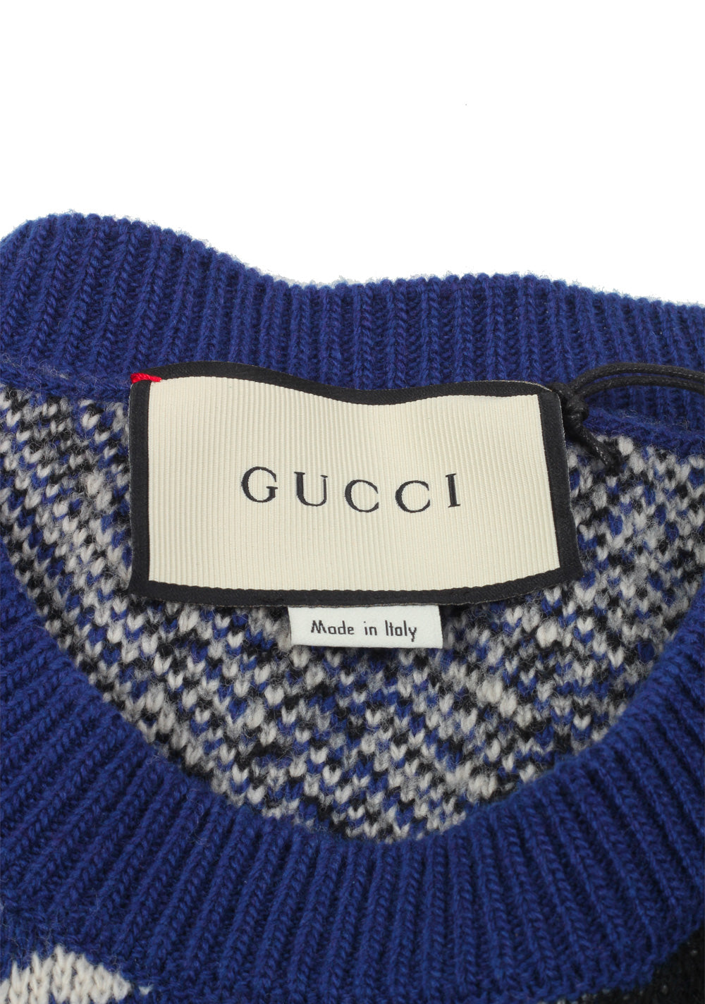 Gucci Blue Crew Neck Wolf Sweater Shirt Size L / 40R U.S.