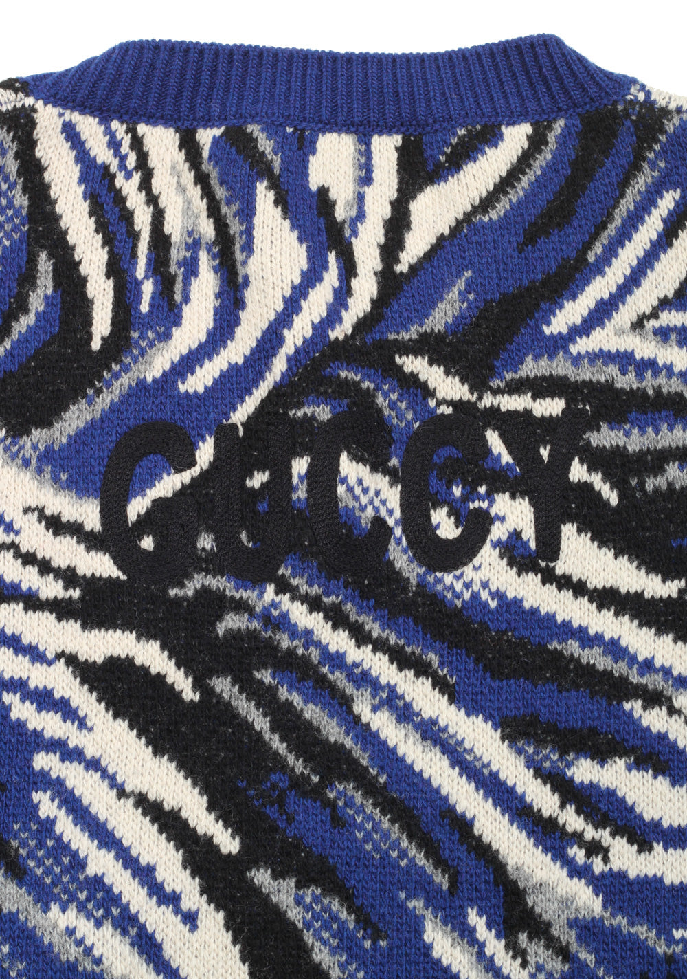 Gucci Blue Crew Neck Wolf Sweater Shirt Size L / 40R U.S.