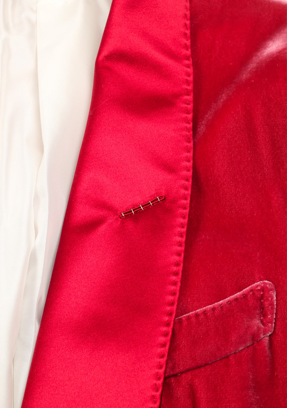TOM FORD Shelton Shawl Collar Velvet Red Sport Coat Tuxedo Dinner Jacket Size Size 48 / 38R U.S.