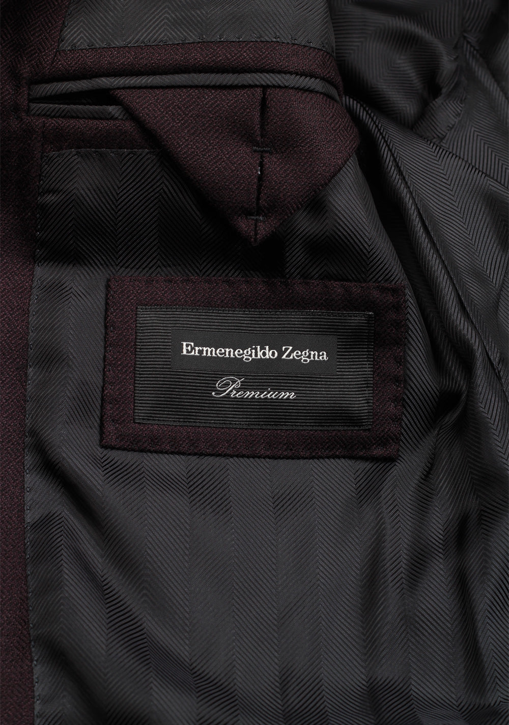 Ermenegildo Zegna Premium Couture Aubergine Sport Coat In Cashmere