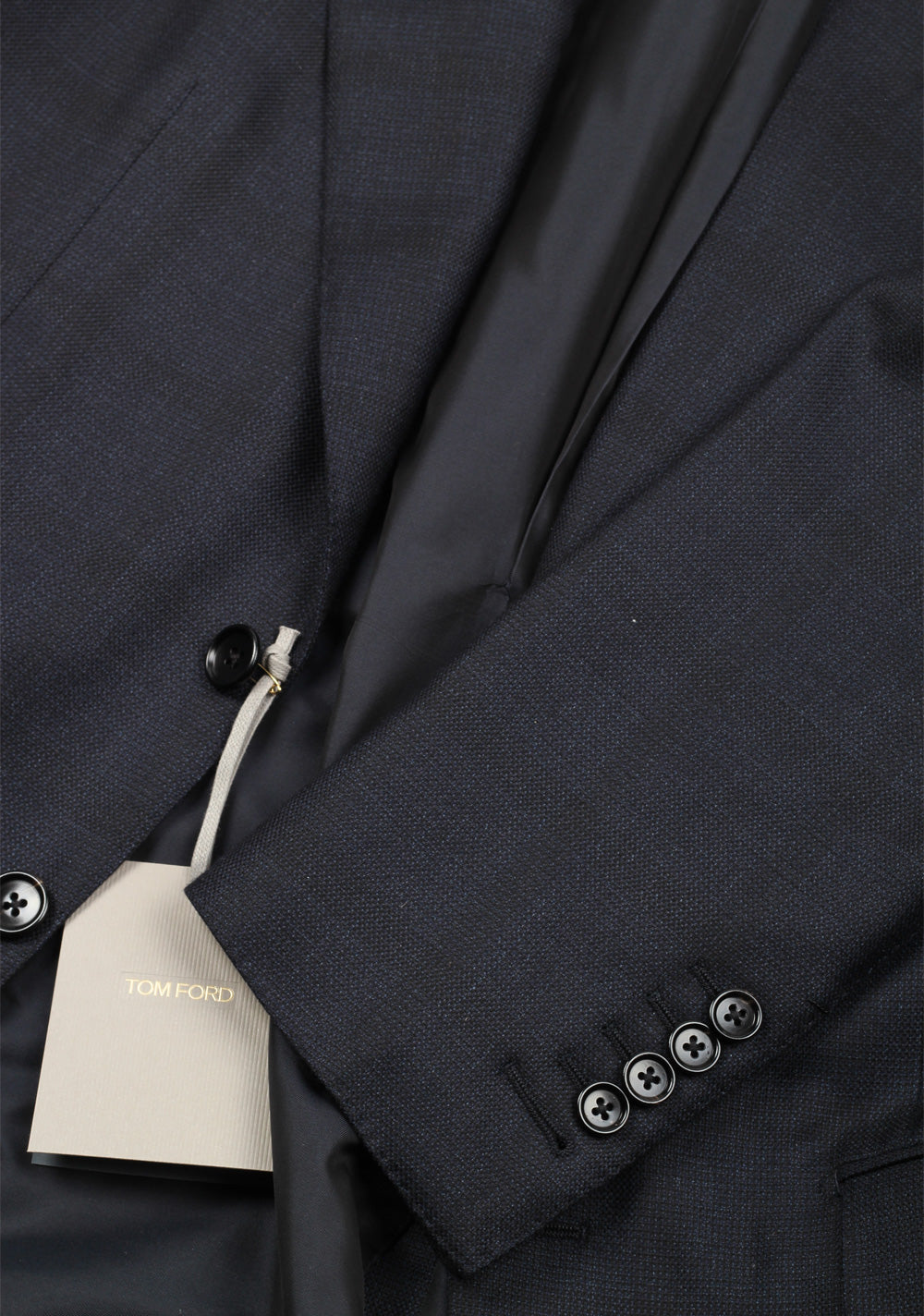 TOM FORD Shelton Checked Blue Suit Size 48 / 38R U.S. In Wool Silk