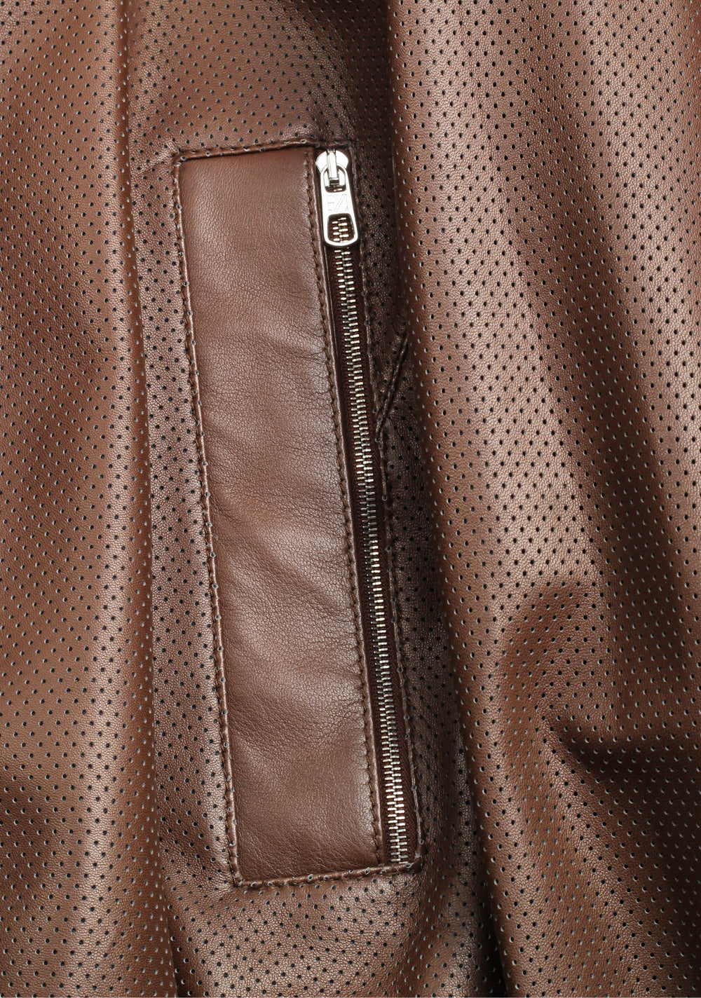 Ermenegildo Zegna Brown Reversible Bomber Leather Coat Size 52 / 42R U.S.