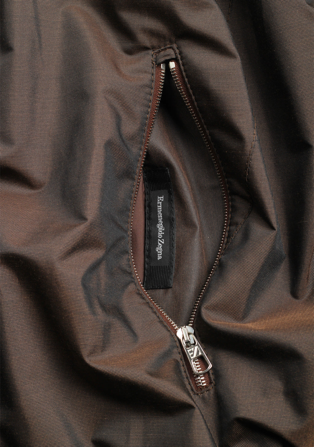 Ermenegildo Zegna Brown Reversible Bomber Leather Coat Size 52 / 42R U.S.