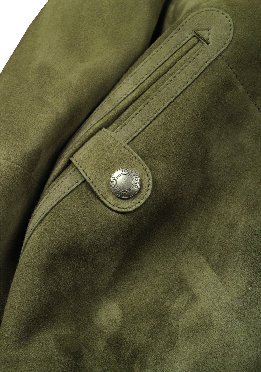 TOM FORD Green Lamb Leather Suede Jacket Coat Size 54 / 44R U.S. Outerwear