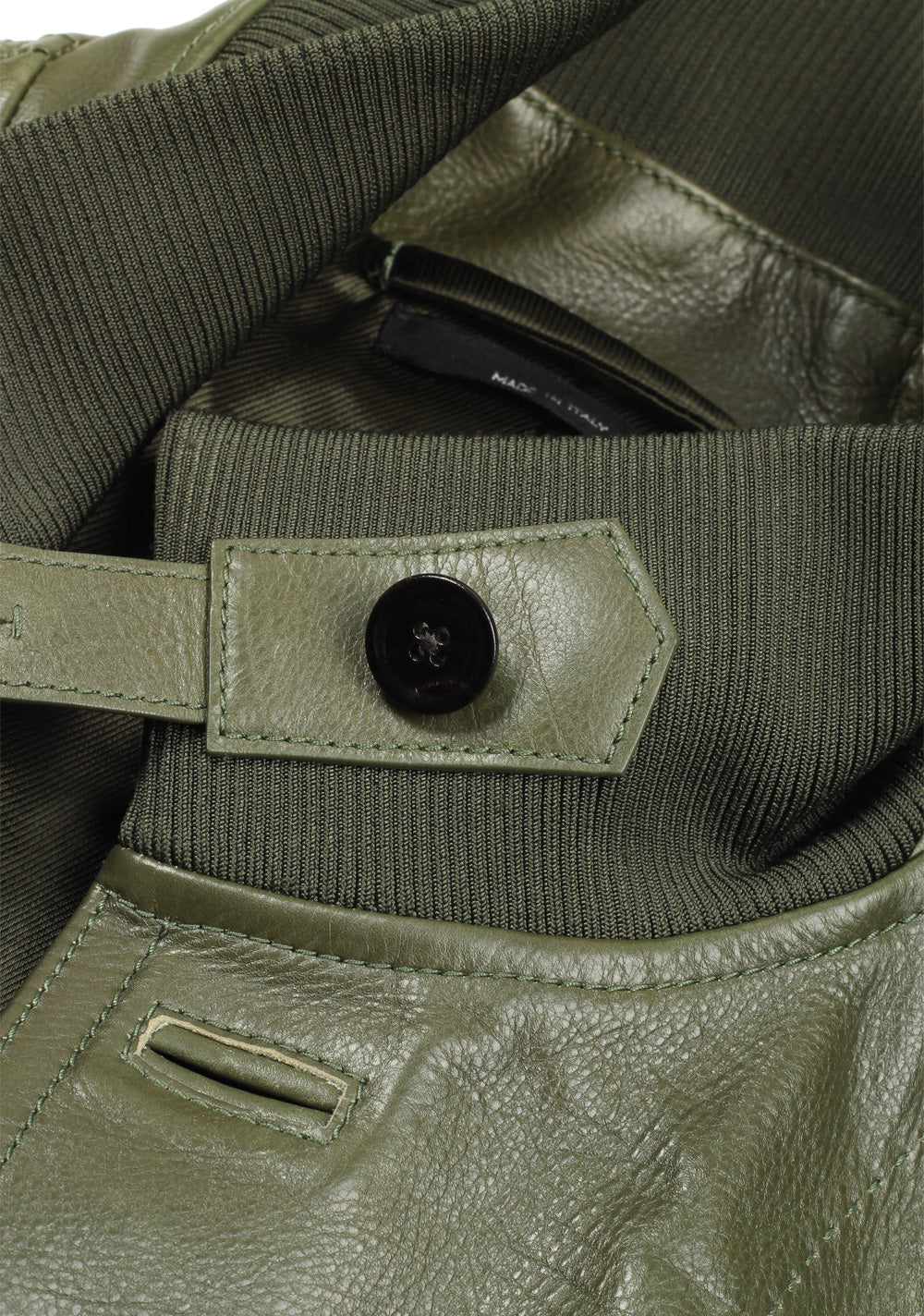 TOM FORD Green Leather Jacket Coat Size 48 / 38R U.S. Outerwear