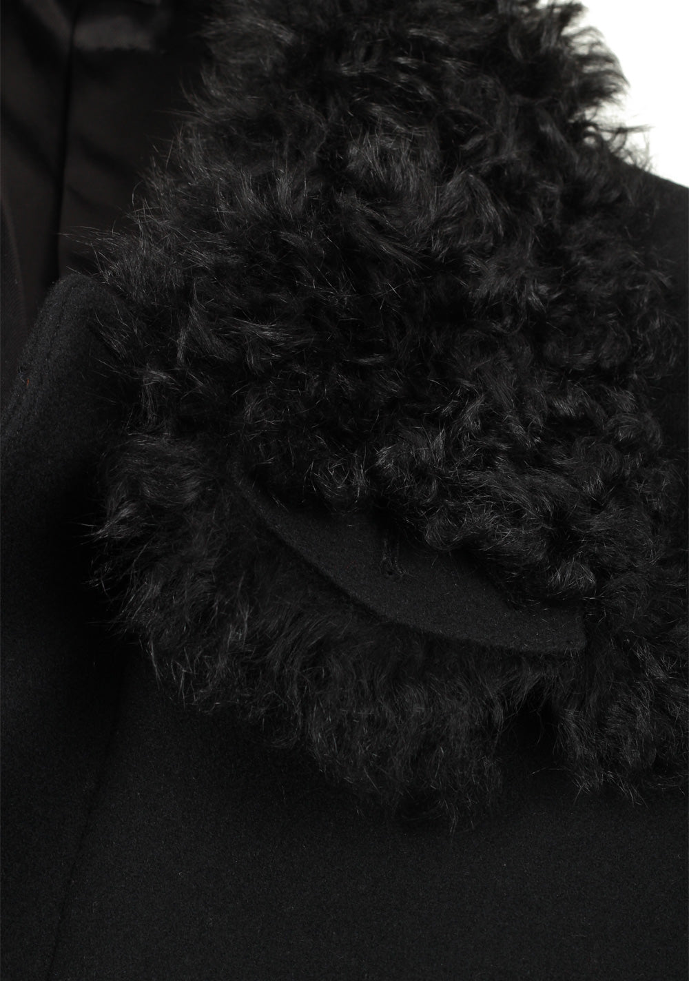 TOM FORD Shearling Trimmed Black Over Coat Size 56 / 46R U.S. Outerwear