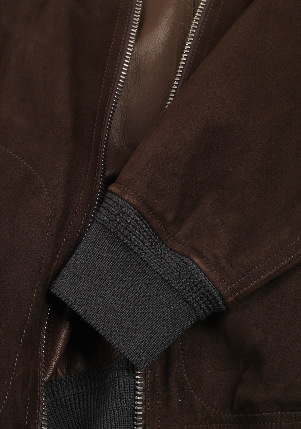 TOM FORD Brown Leather Suede Bomber Jacket Coat Size 48 / 38R U.S.
