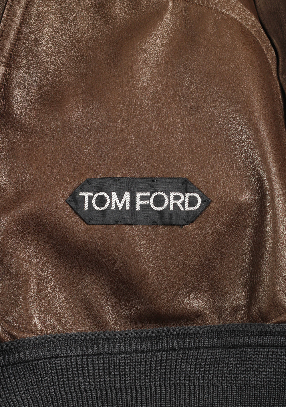 TOM FORD Brown Leather Suede Bomber Jacket Coat Size 48 / 38R U.S.