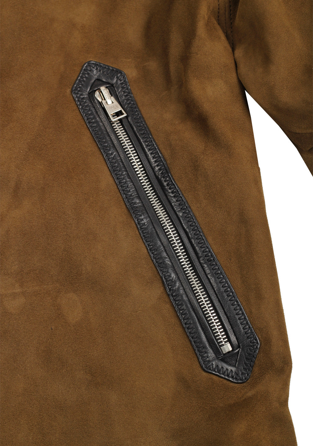 TOM FORD Brown Leather Suede Hooded Jacket Coat Size 48 / 38R U.S.