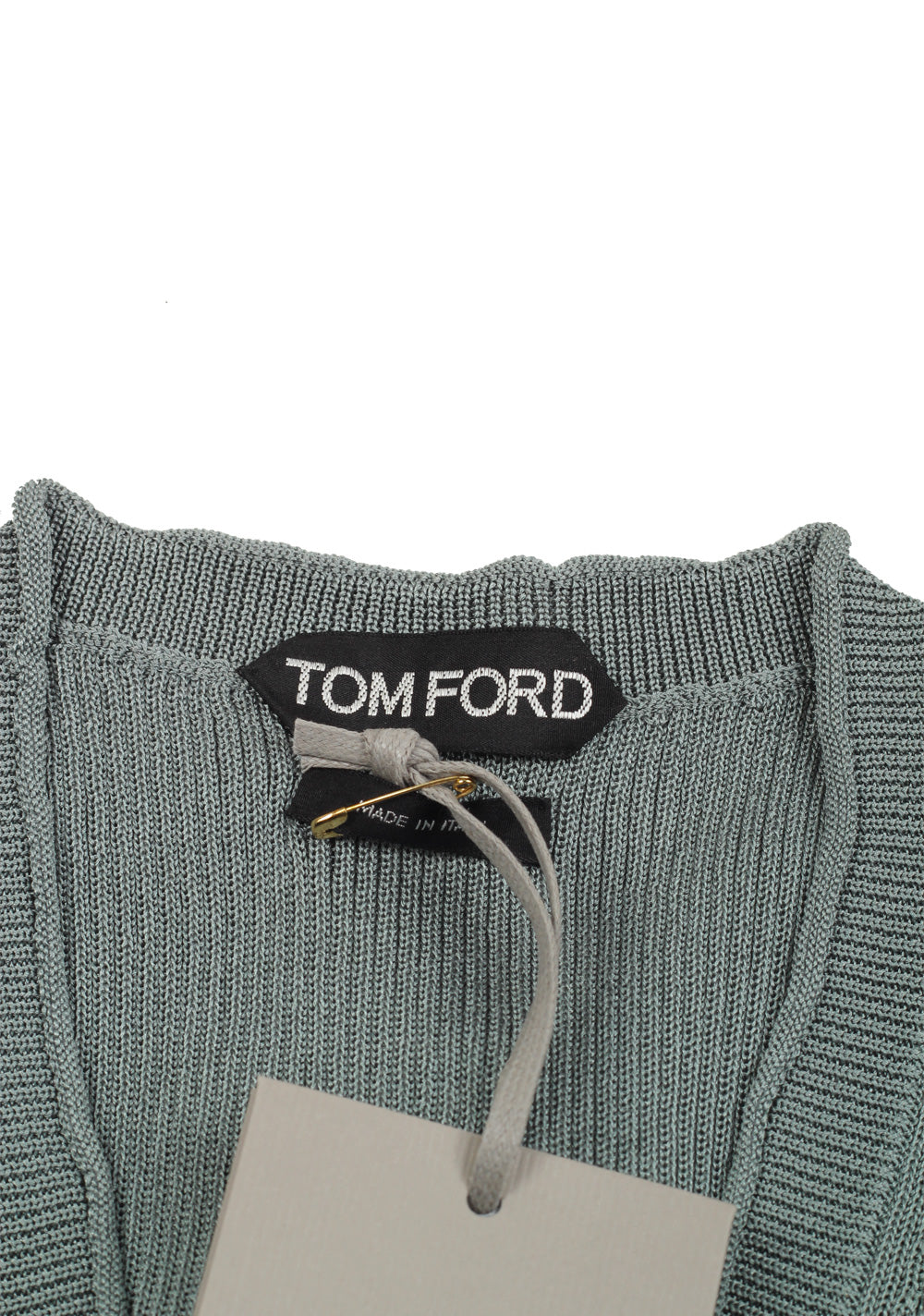 TOM FORD Green V Neck Sweater Size 48 / 38R U.S. In Silk