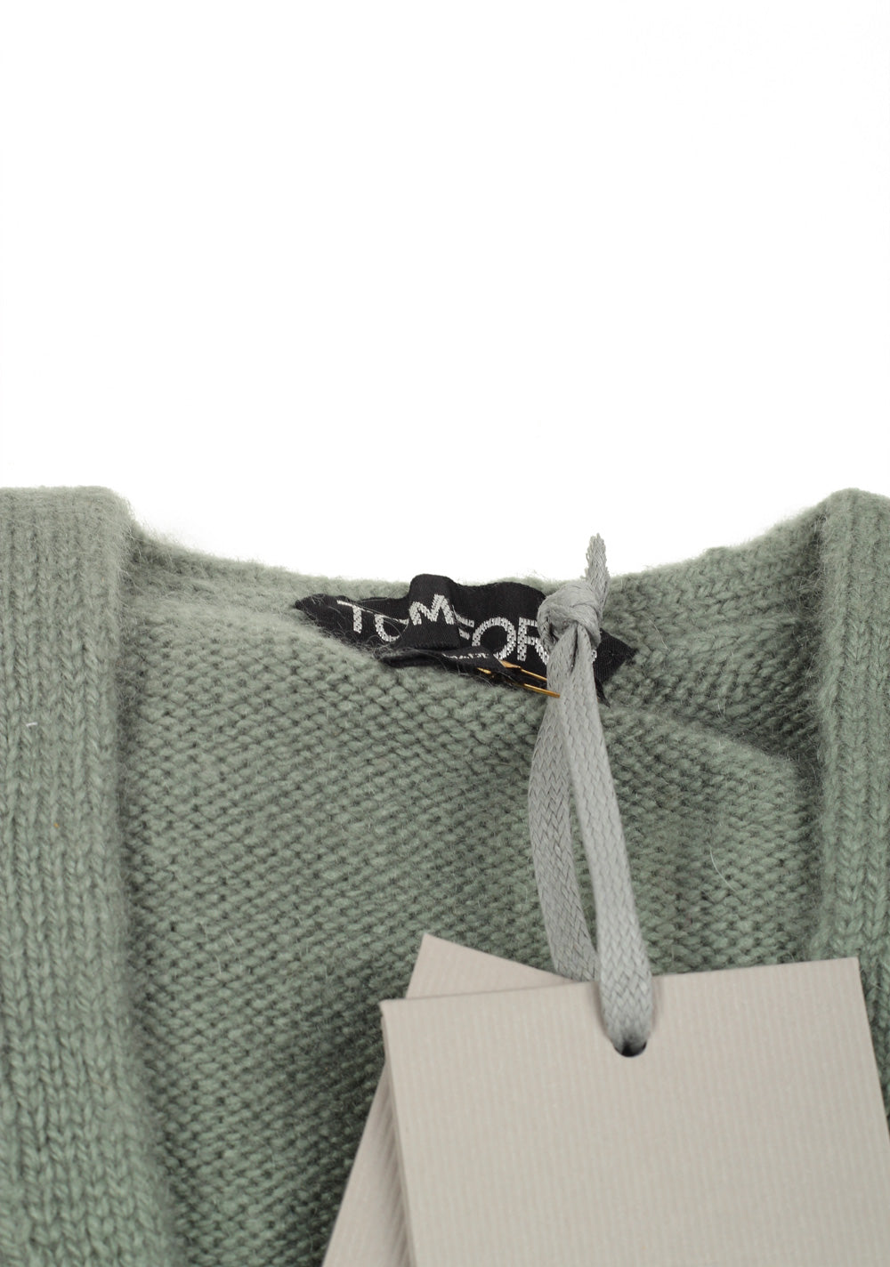 TOM FORD Green V Neck Sweater Size 48 / 38R U.S. In Cashmere Mohair