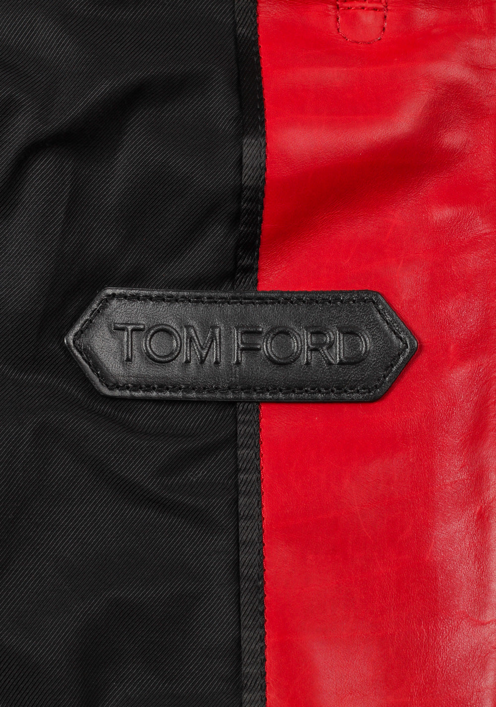 TOM FORD Red Leather Jacket Coat Size 48 / 38R U.S. Outerwear
