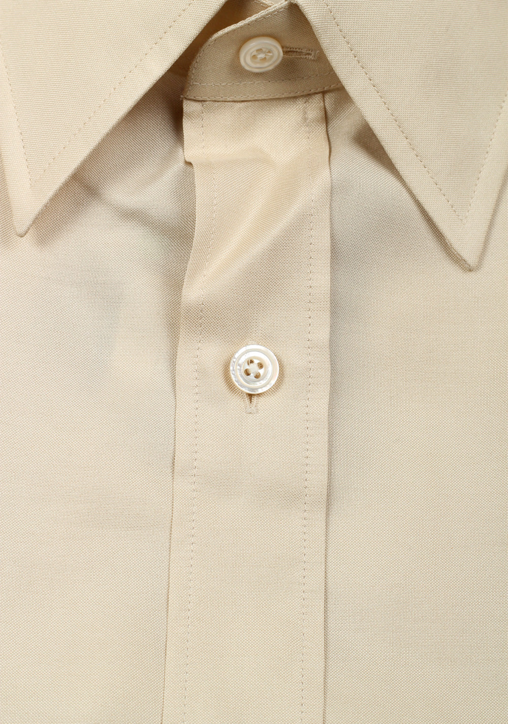 TOM FORD Solid Beige Silk Dress Shirt