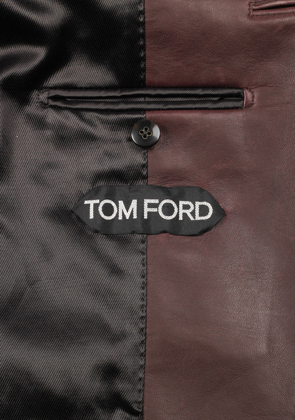 TOM FORD Brown Nappa Leather Jacket Coat