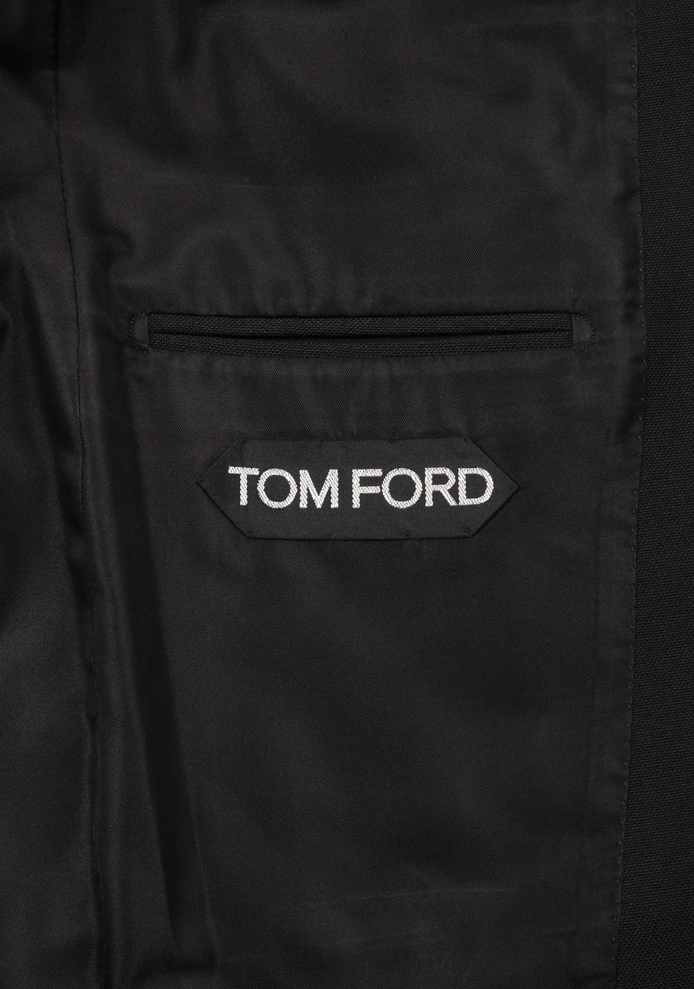 TOM FORD Shelton Solid Black Suit Size 44 / 34R U.S. In Mohair