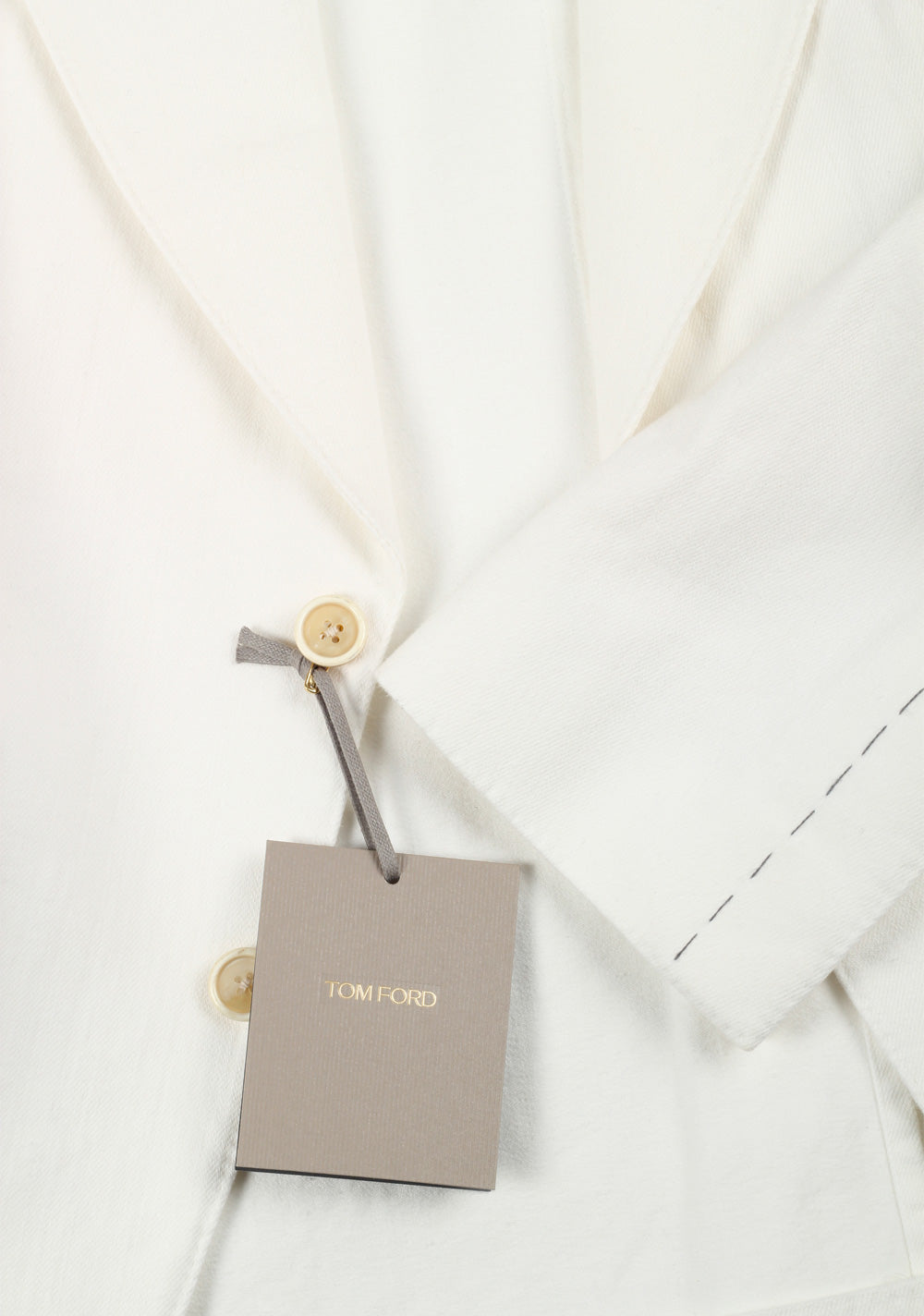 TOM FORD Washed Off White Sport Coat In Cotton In Size 56 / 46R U.S.