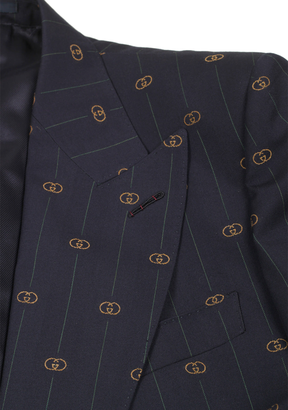 Gucci Blue GG Signature Suit Size 50 / 40R U.S. In Wool