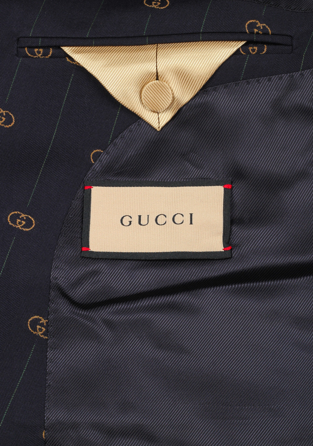 Gucci Blue GG Signature Suit Size 50 / 40R U.S. In Wool