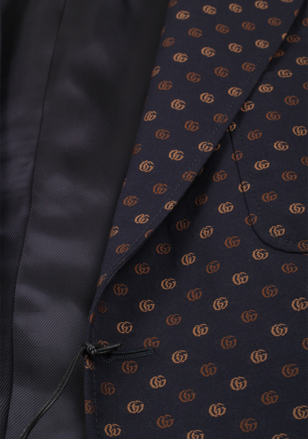 Gucci Blue GG Signature Blazer Sport Coat Size 52 / 42R U.S.
