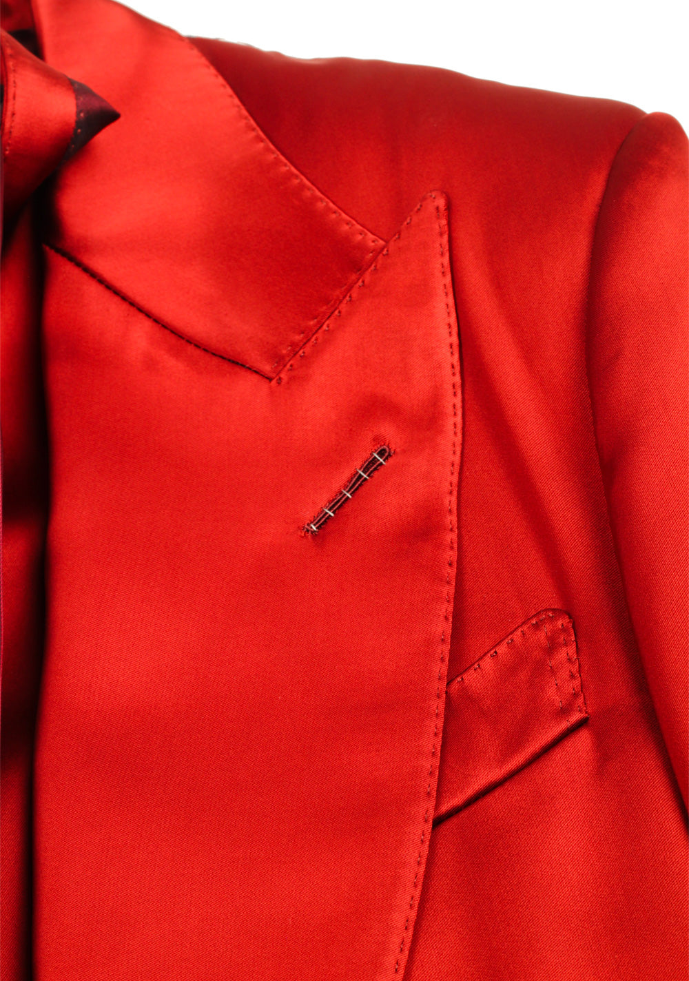 TOM FORD Atticus Red 3 Piece Suit Size 46 / 36R U.S.