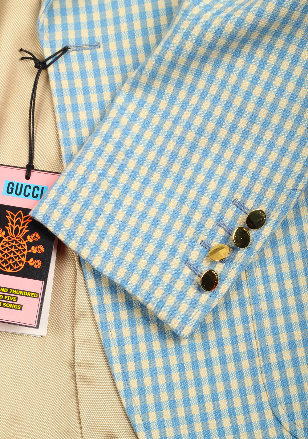 Gucci Blue Pineapple Signature Blazer Sport Coat Size 46 / 36R U.S.