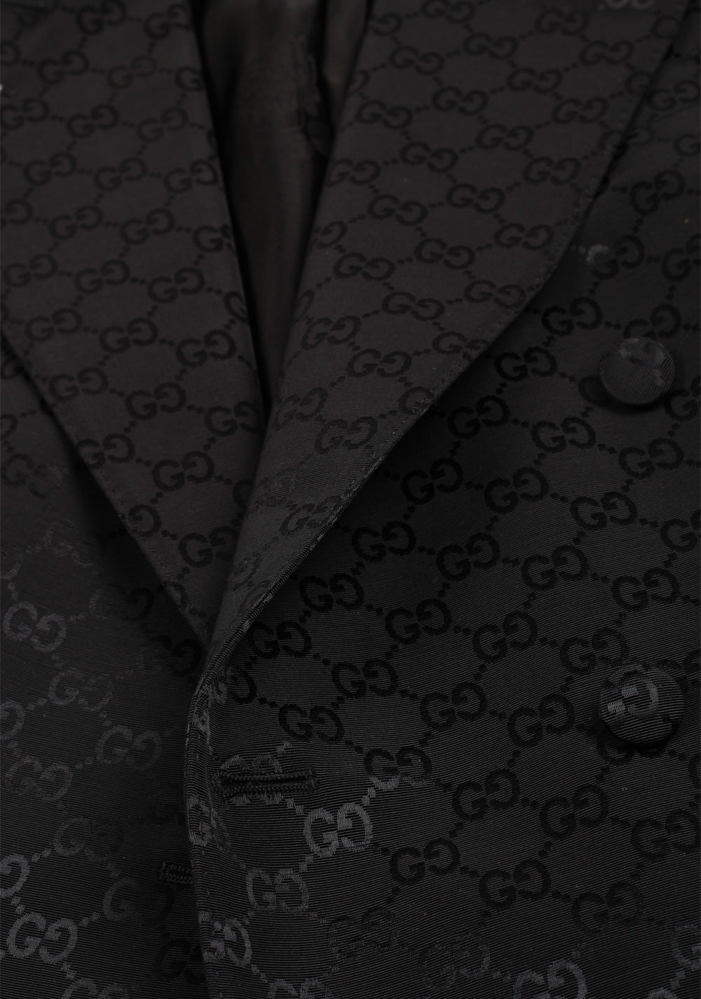 Gucci Black GG Signature Blazer Sport Coat Size 46 / 36R U.S.