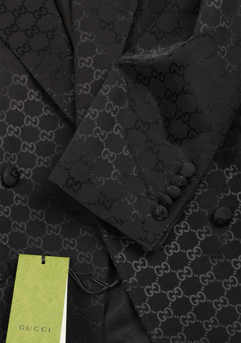 Gucci Black GG Signature Blazer Sport Coat Size 46 / 36R U.S.