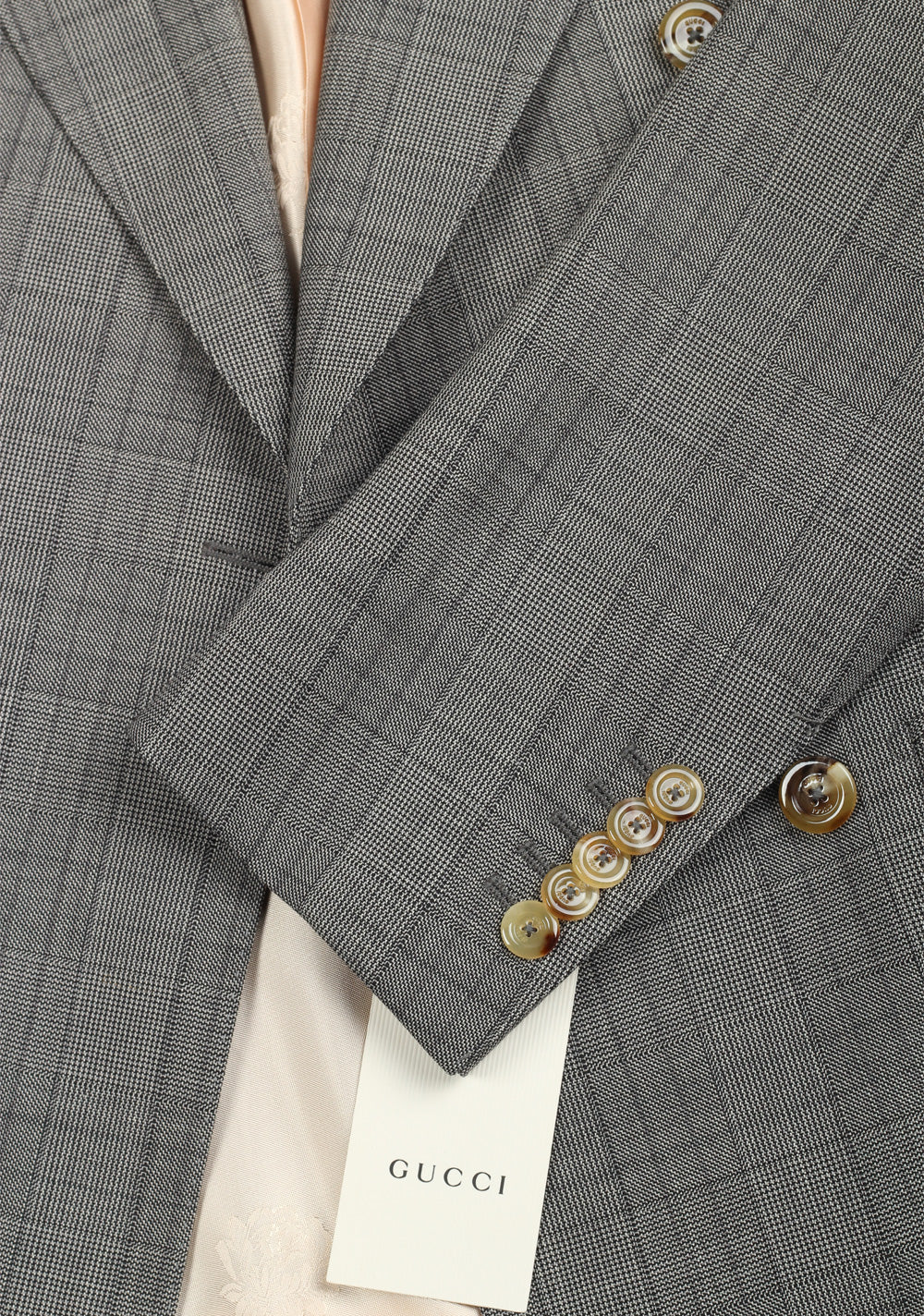 Gucci Gray Double Breasted Suit Size 44 / 34R U.S. In Wool