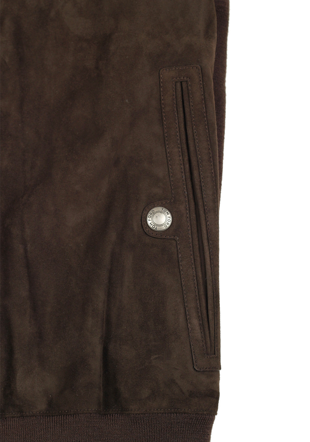 TOM FORD Brown Suede Zipper Hoodie Size 48 / 38R U.S. In Wool