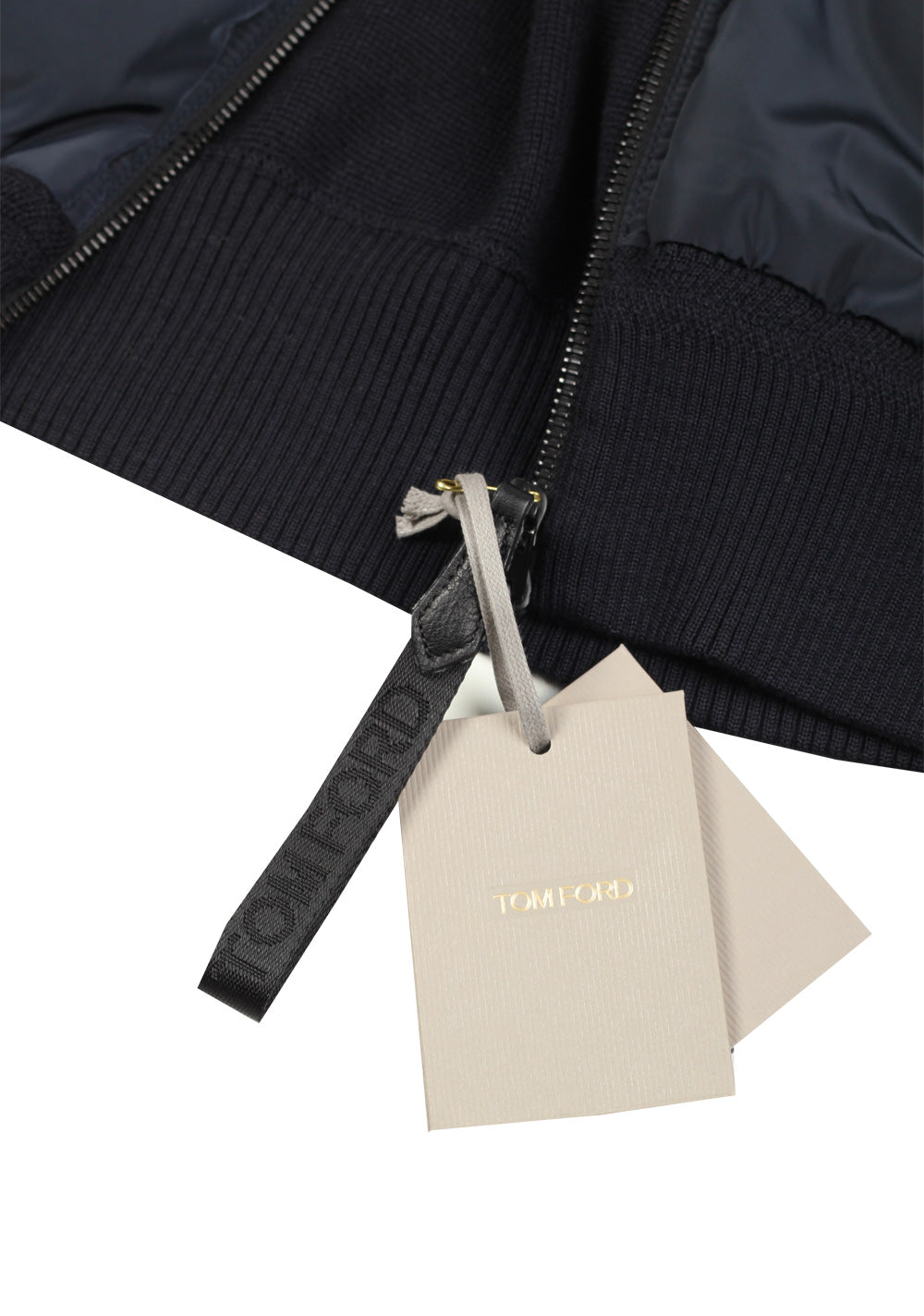 TOM FORD Blue Nylon Front Zipper Knit Size 48 / 38R U.S. In Wool