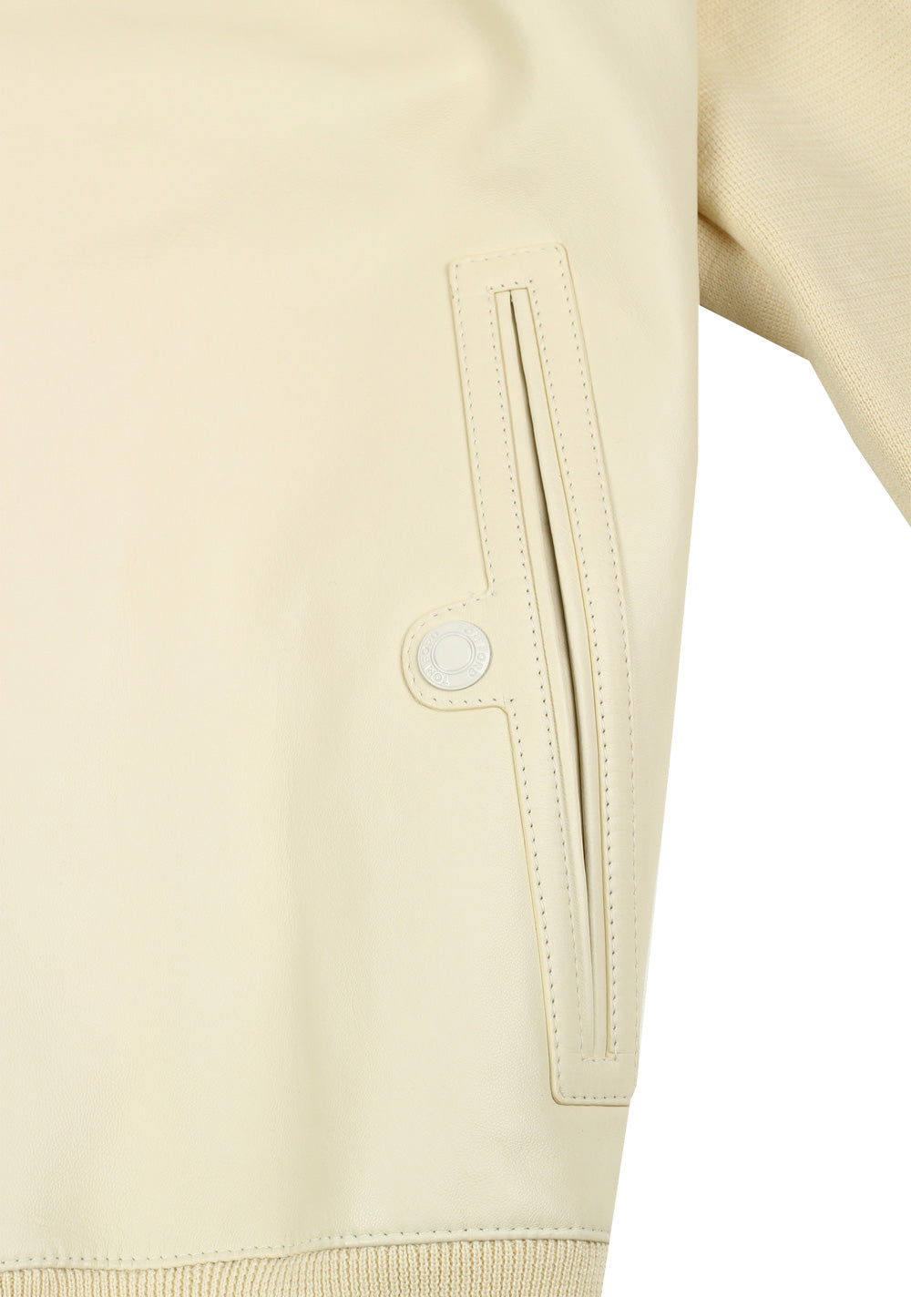 TOM FORD Off White Leather Zipper Hoody Size 50 / 40R U.S. In Wool