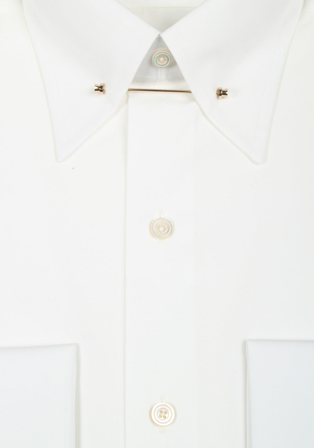 TOM FORD Solid White Poplin Collar Bar Dress Shirt Size 39 / 15,5 U.S.