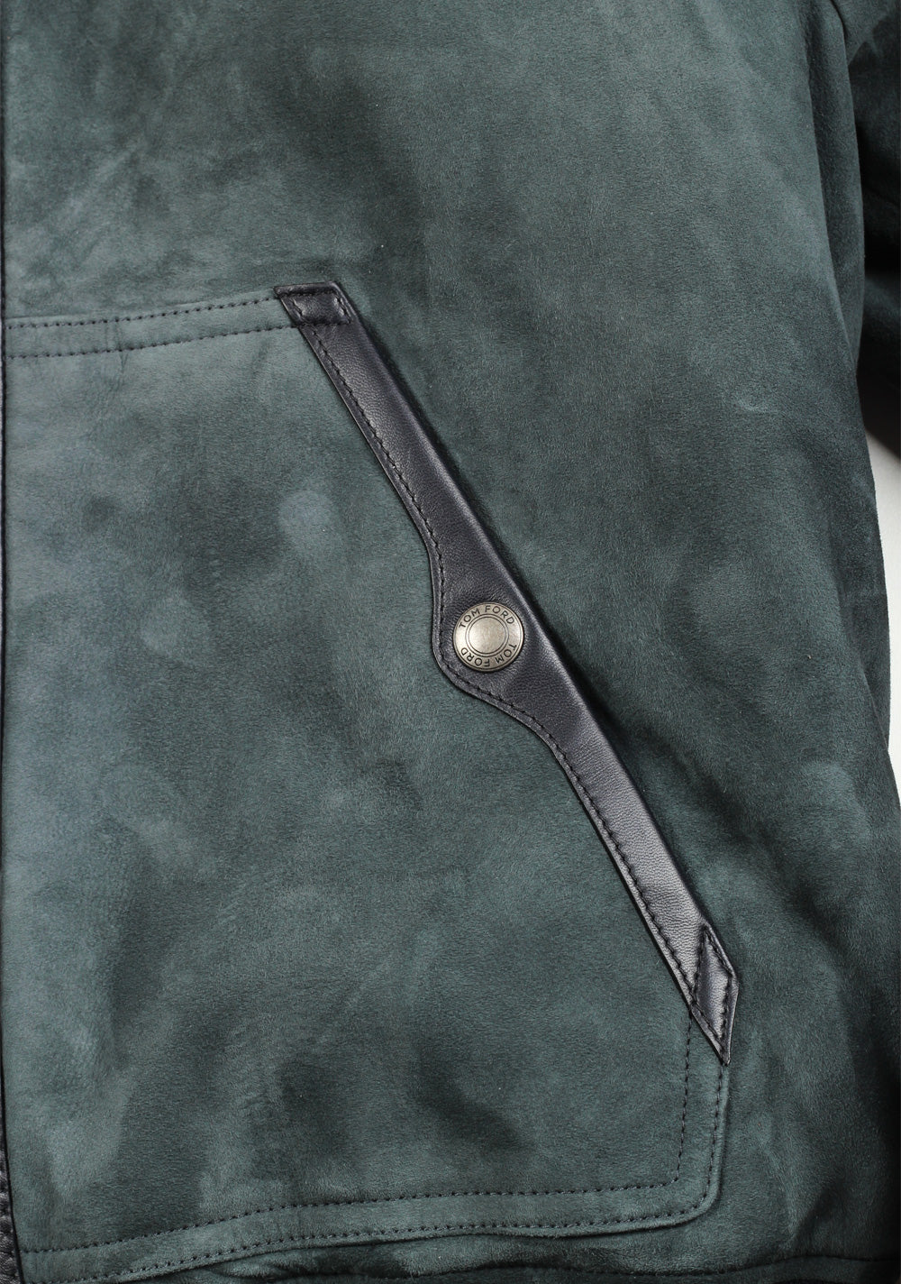 TOM FORD Green Leather Suede Hooded Jacket Coat Size 48 / 38R U.S.
