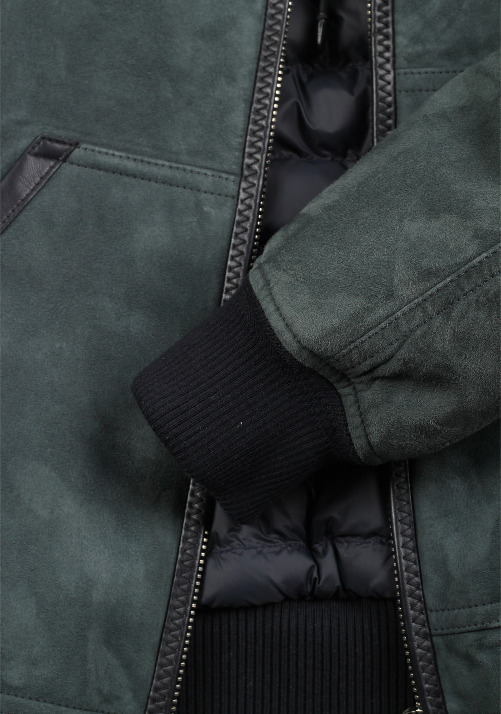 TOM FORD Green Leather Suede Hooded Jacket Coat Size 48 / 38R U.S.