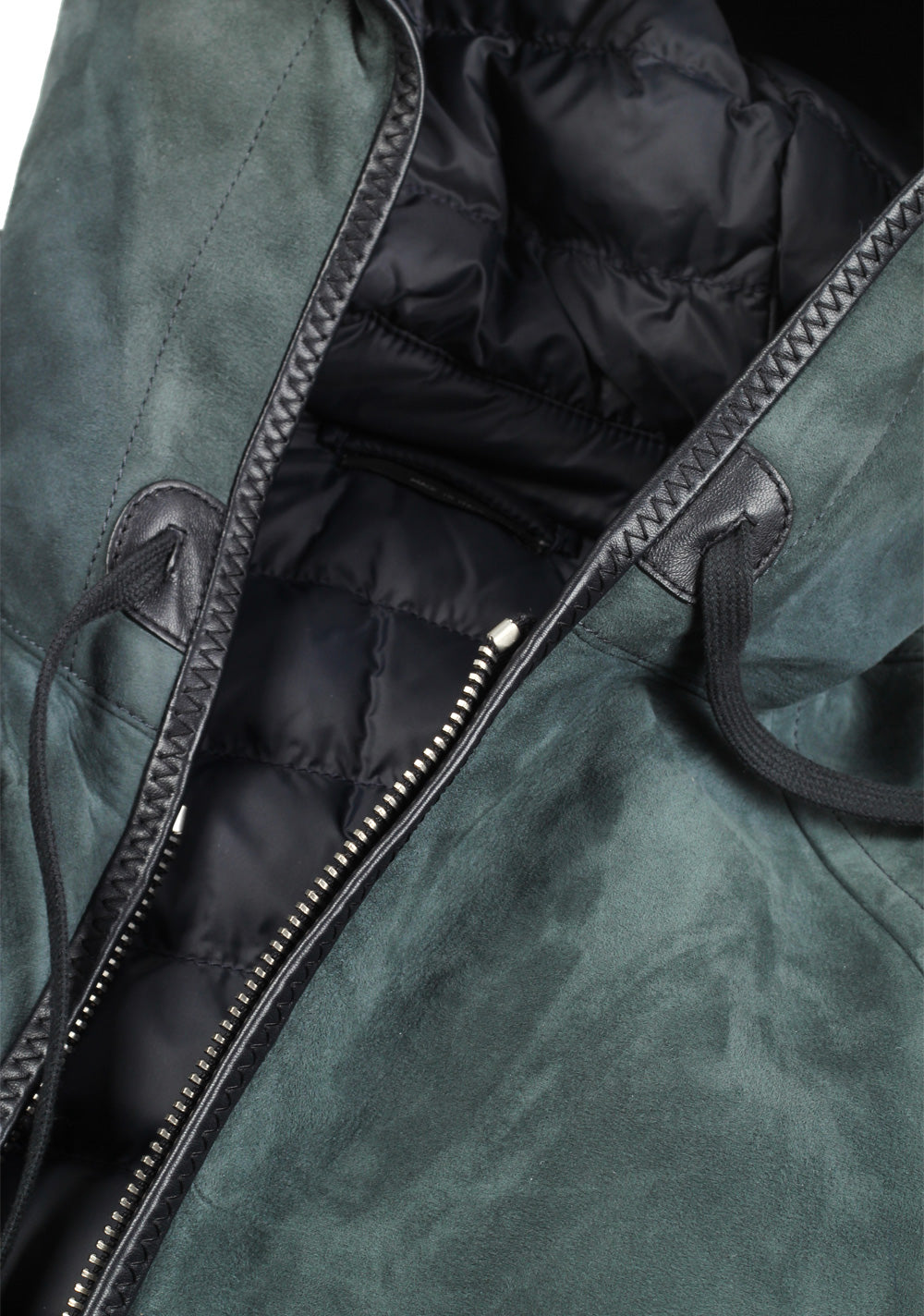 TOM FORD Green Leather Suede Hooded Jacket Coat Size 48 / 38R U.S.