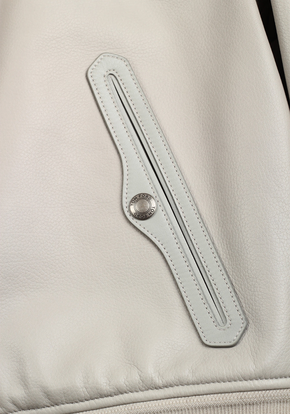 TOM FORD Gray Leather Coat Jacket