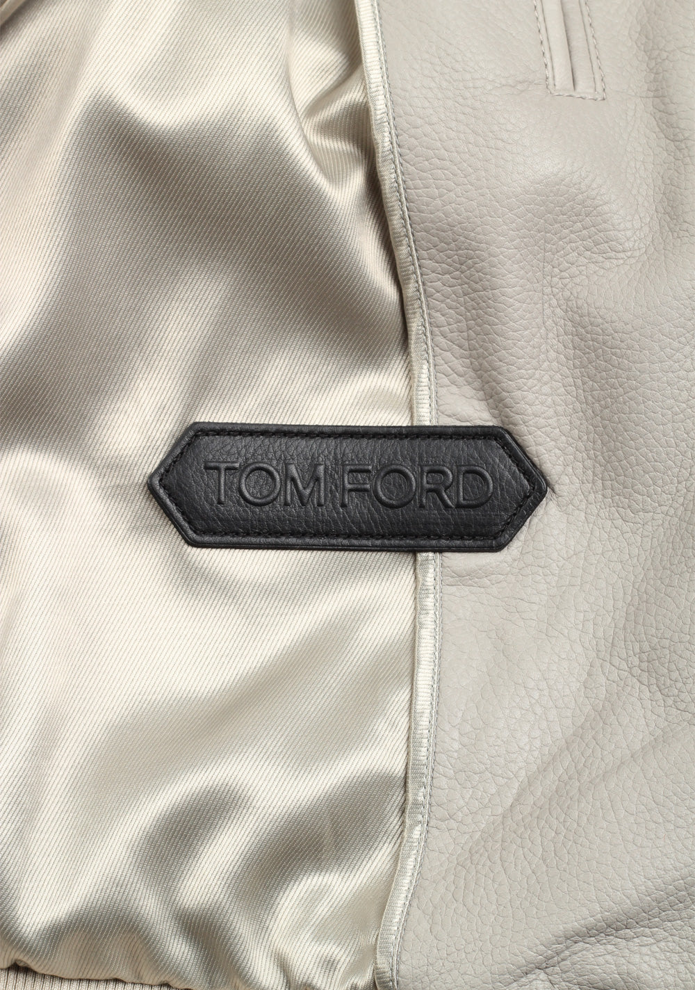 TOM FORD Gray Leather Coat Jacket