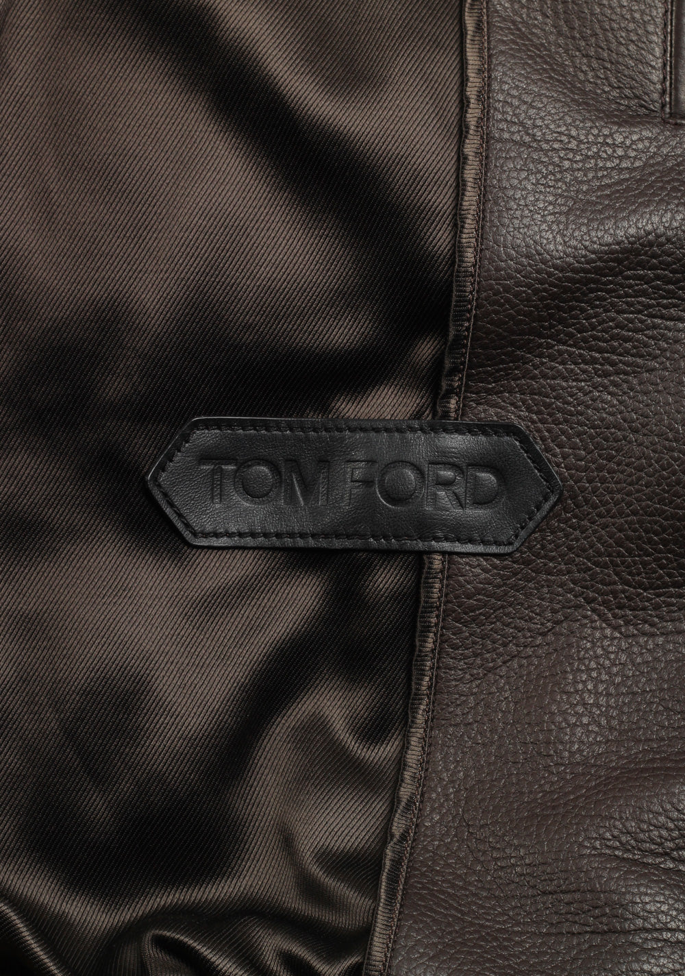 TOM FORD Brown Leather Coat Jacket