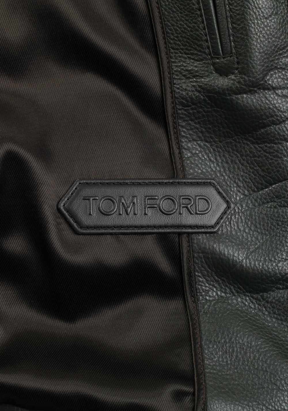 TOM FORD Green Biker Leather Jacket Coat Size 48 / 38R U.S. Outerwear