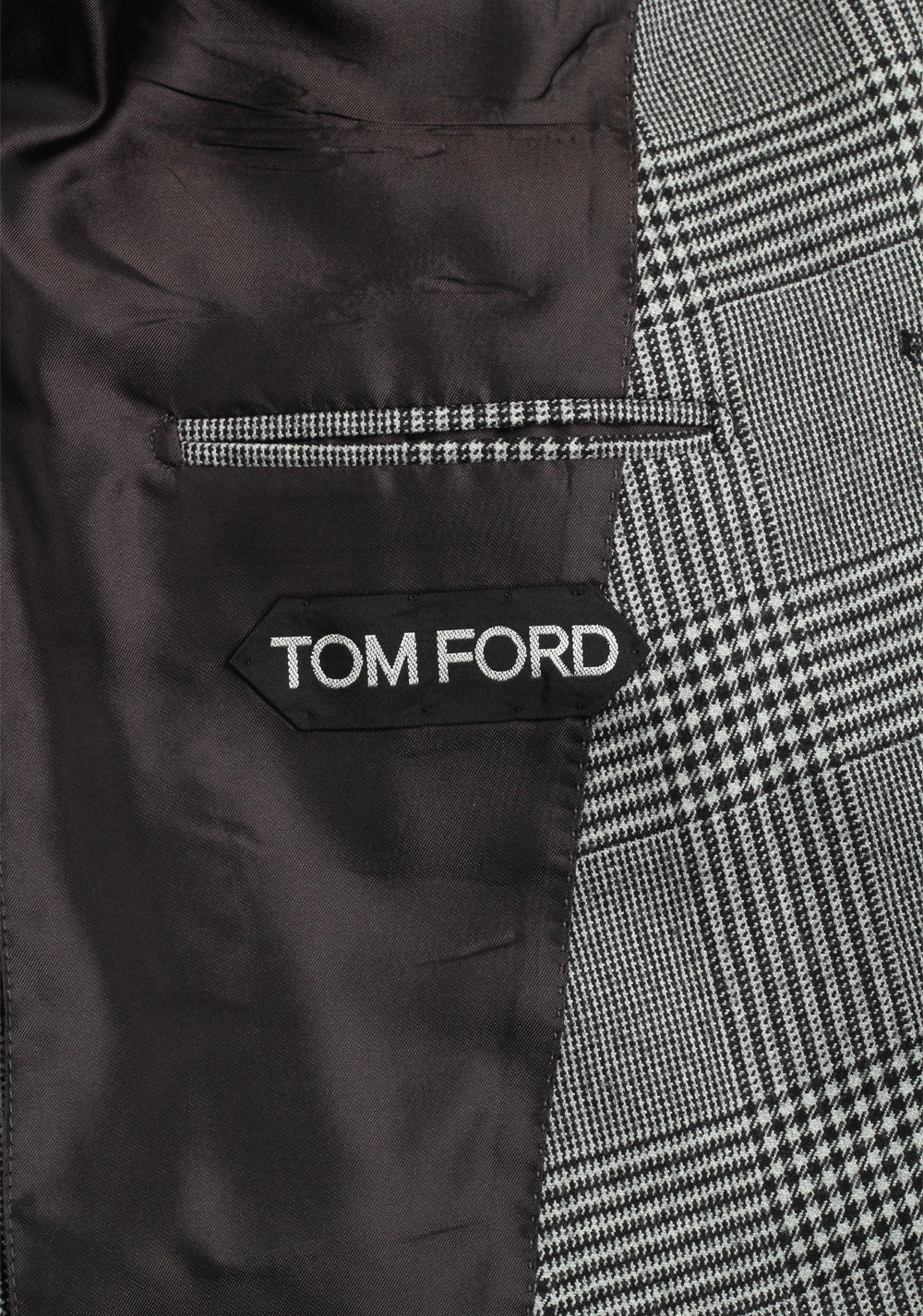 TOM FORD Shelton Gray Checked Suit Size 46 / 36R U.S.