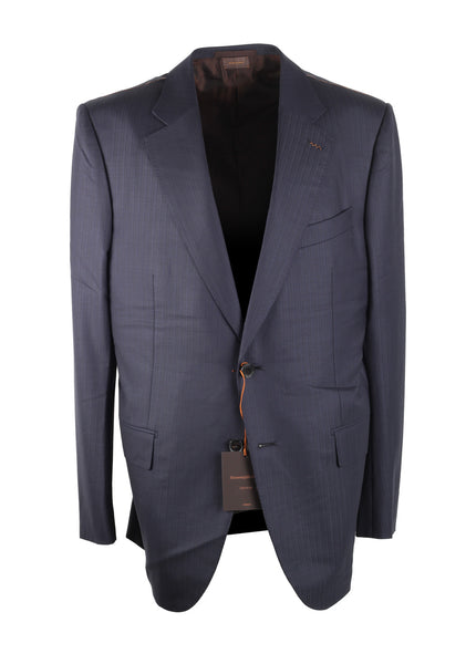 ZEGNA Couture Blue Suit Size 56 / 46R U.S. – Costume Limité